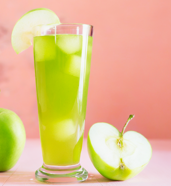 Mocktail with green apple syrup