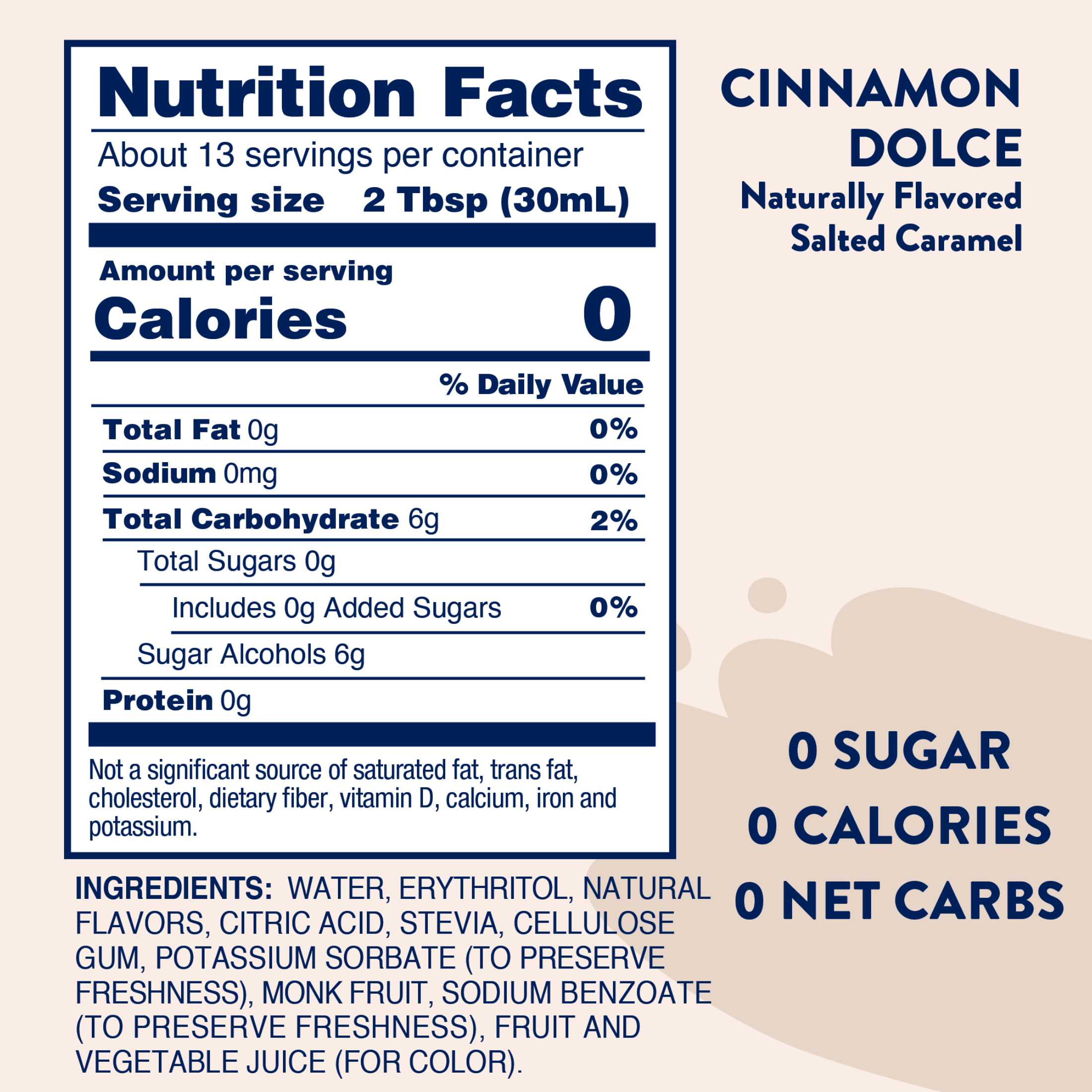 Naturally Sweetened Cinnamon Dolce Syrup - 375ml