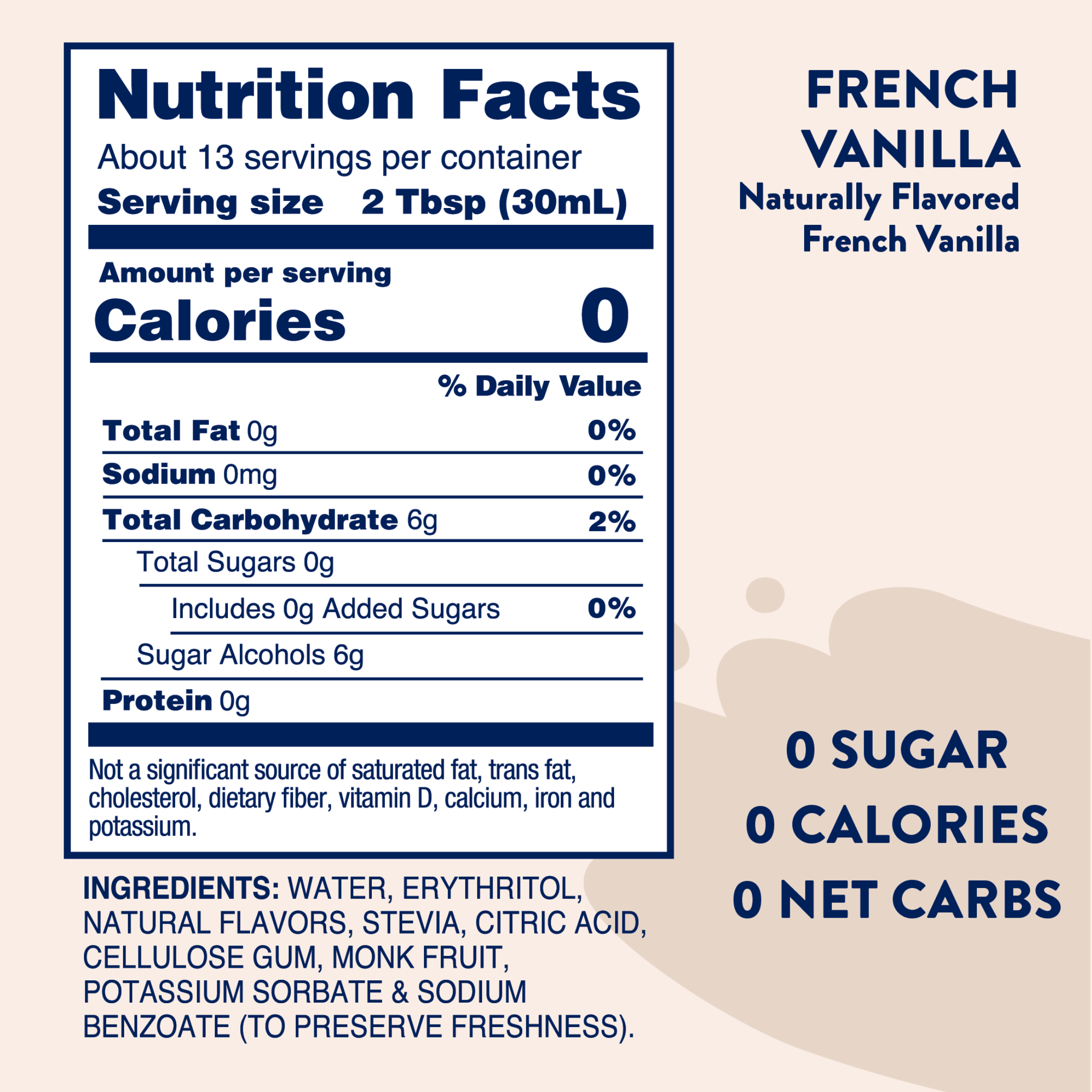 Naturally Sweetened French Vanilla Syrup - 375ml