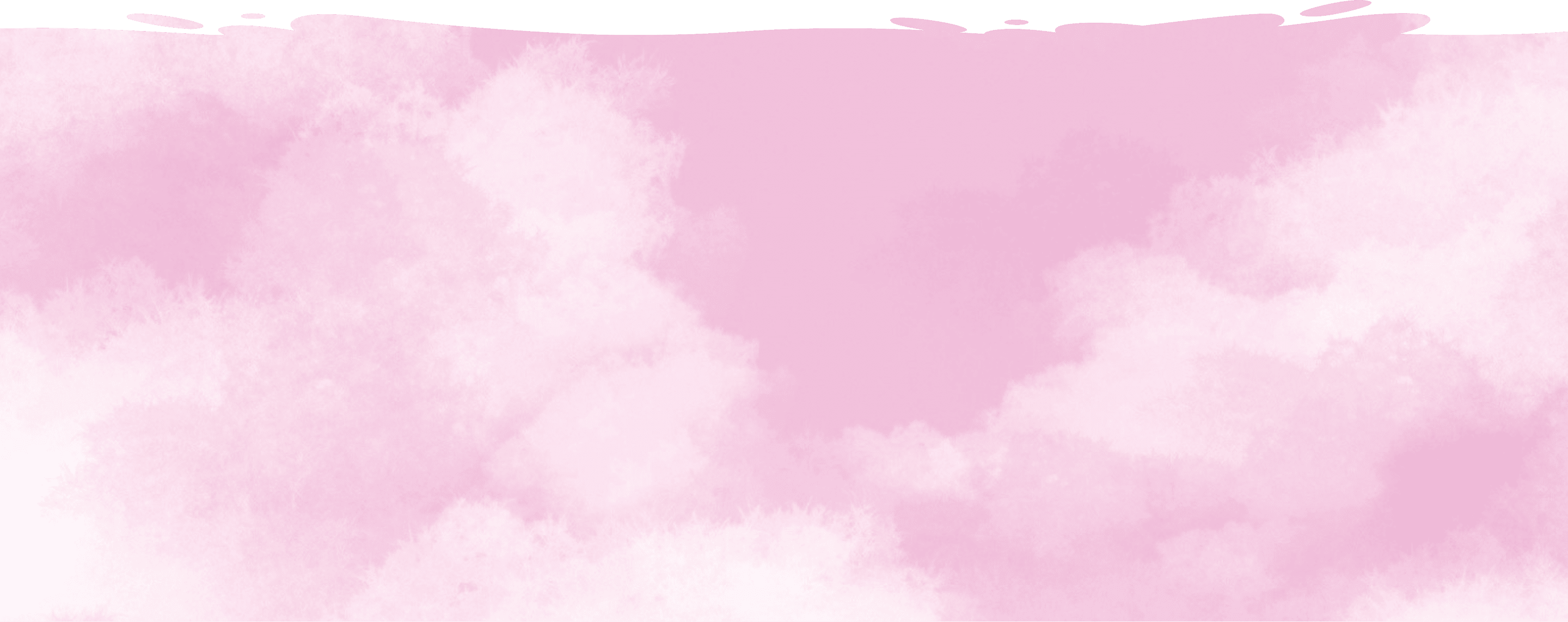 A soft pink watercolor-style background with cloudy white washes and a broad horizontal darker pink stroke near the top.