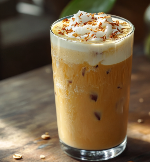 Coconut Peach Paradise Iced Latte