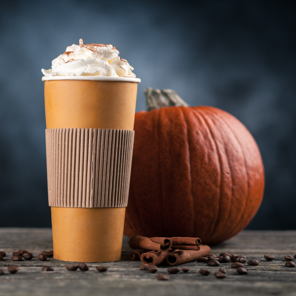 A latte made with pumpkin spice syrup