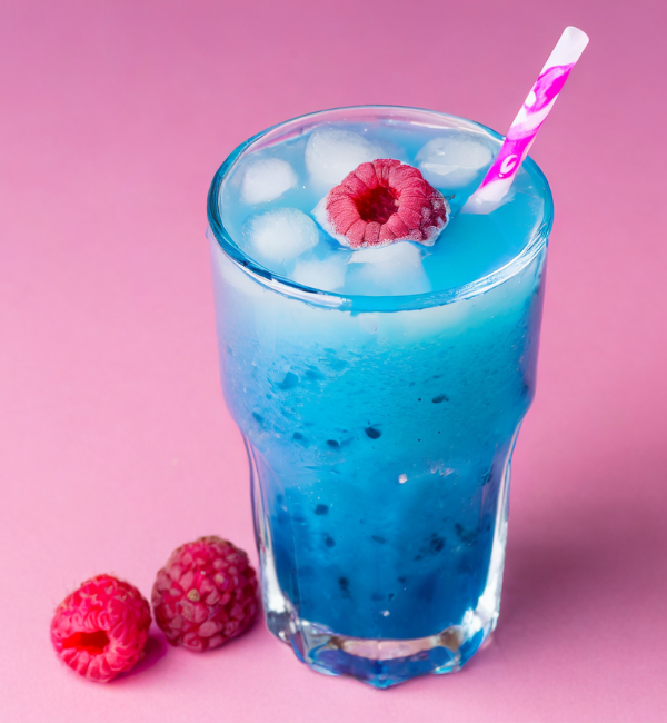 Mocktails with blue raspberry syrup – Skinny Mixes