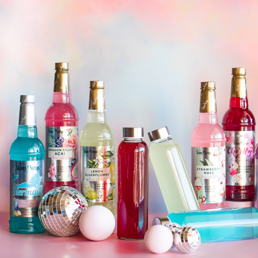 What are examples of flavored syrups Skinny Mixes