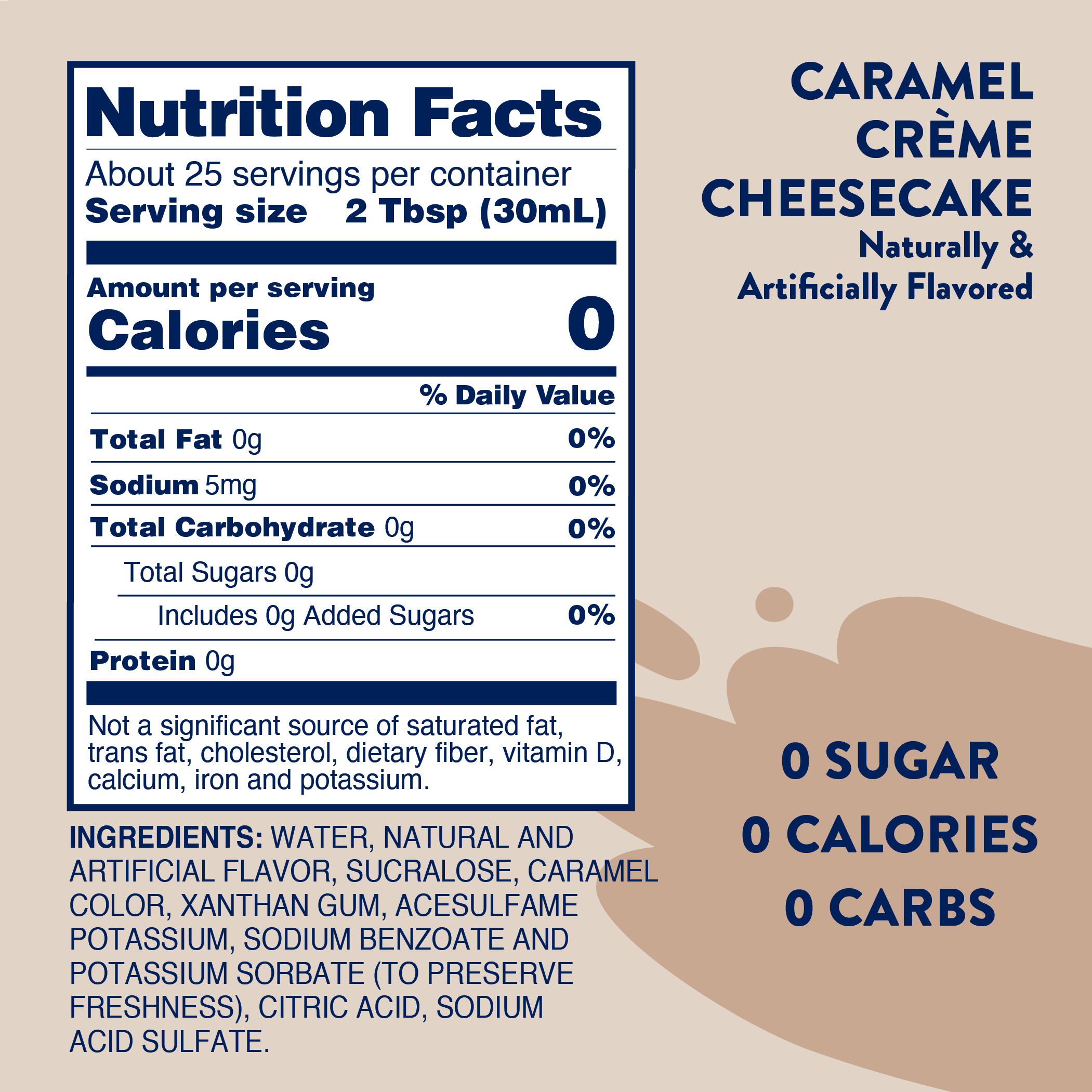 Sugar Free Caramel Creme Cheesecake Syrup