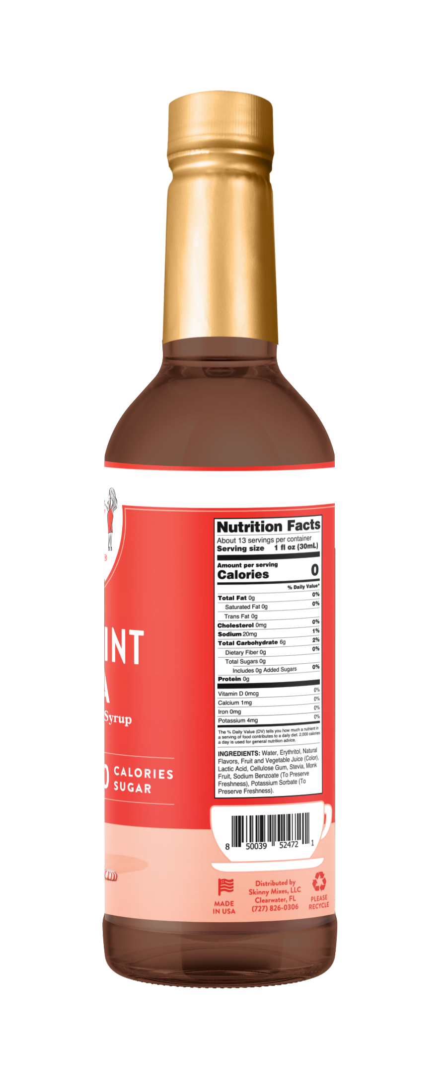 Naturally Sweetened Peppermint Mocha Syrup 375ml Skinny Mixes