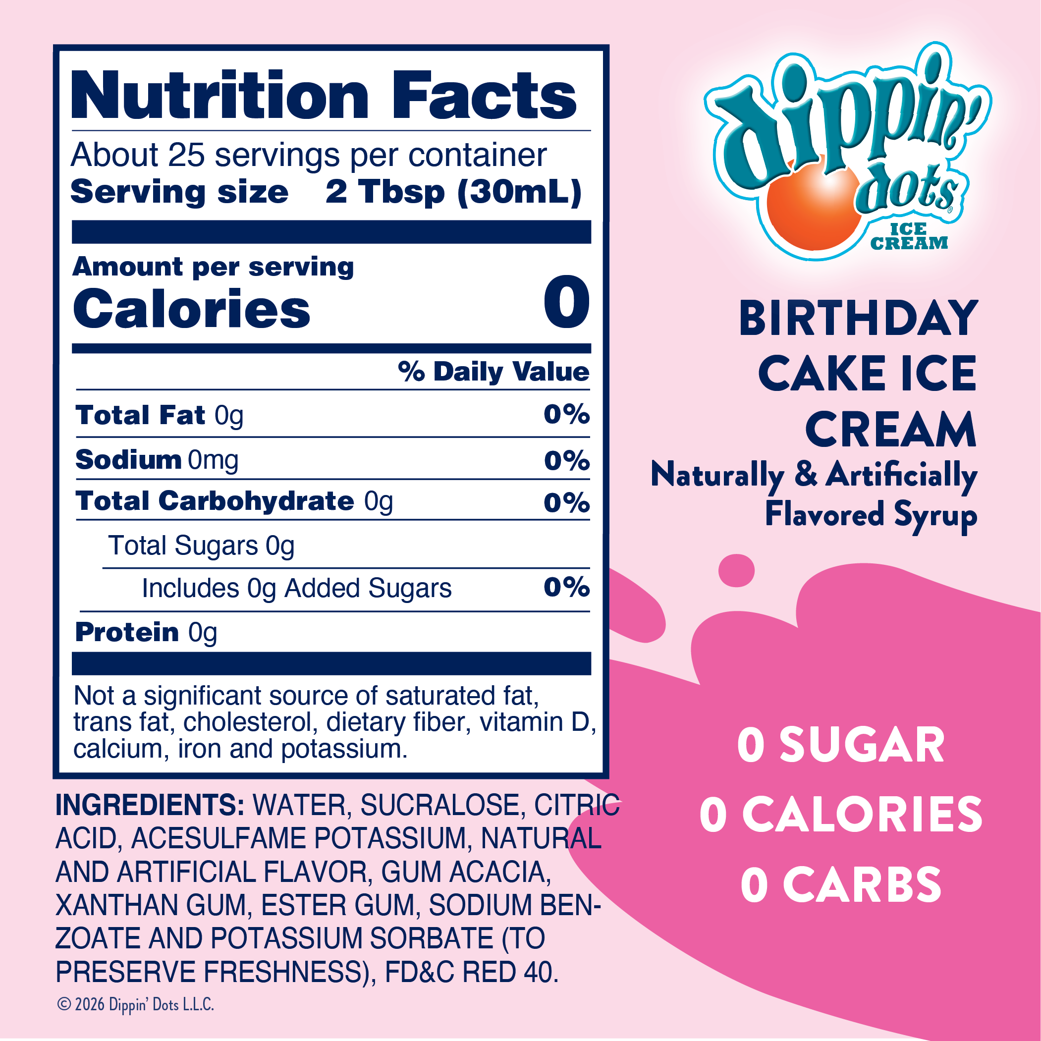 Dippin' Dots® Birthday Cake Ice Cream Syrup