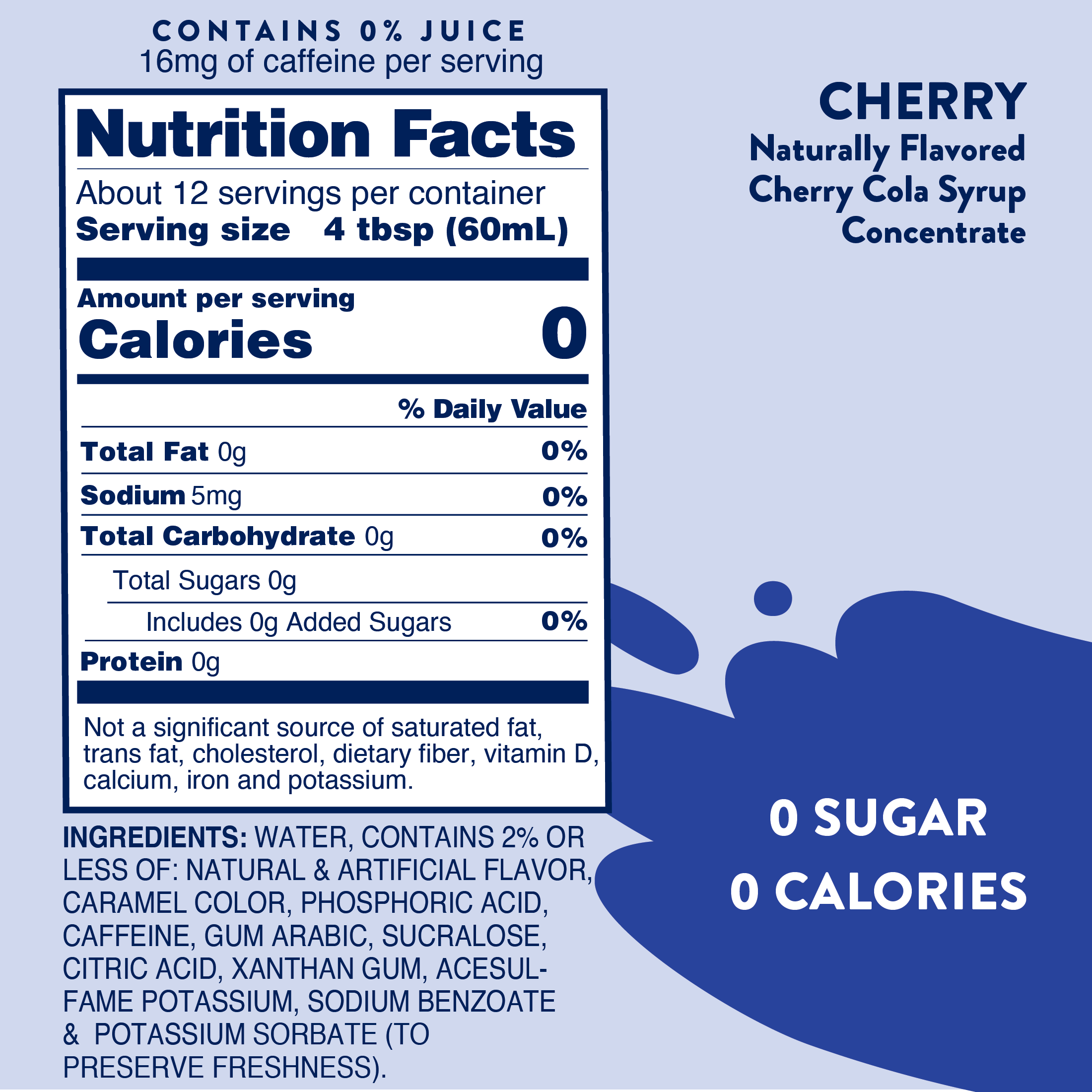 Sugar Free Cherry Cola Syrup
