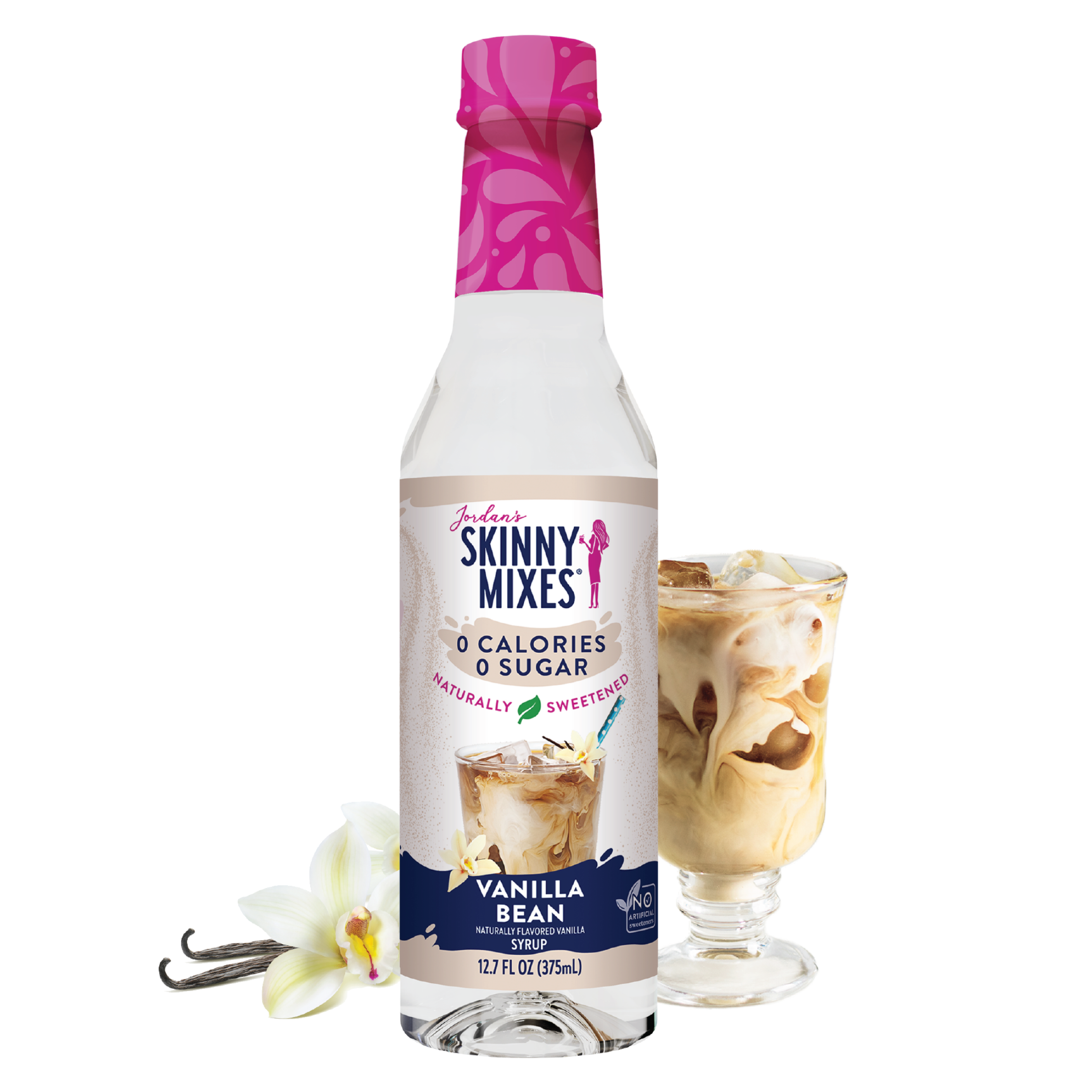 Naturally Sweetened Vanilla Bean Syrup 375ml Skinny Mixes