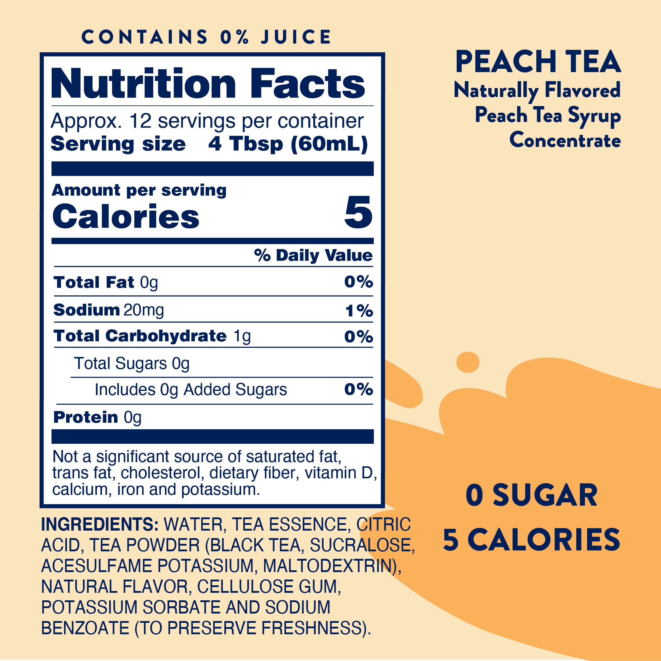 Sugar Free Peach Tea Concentrate