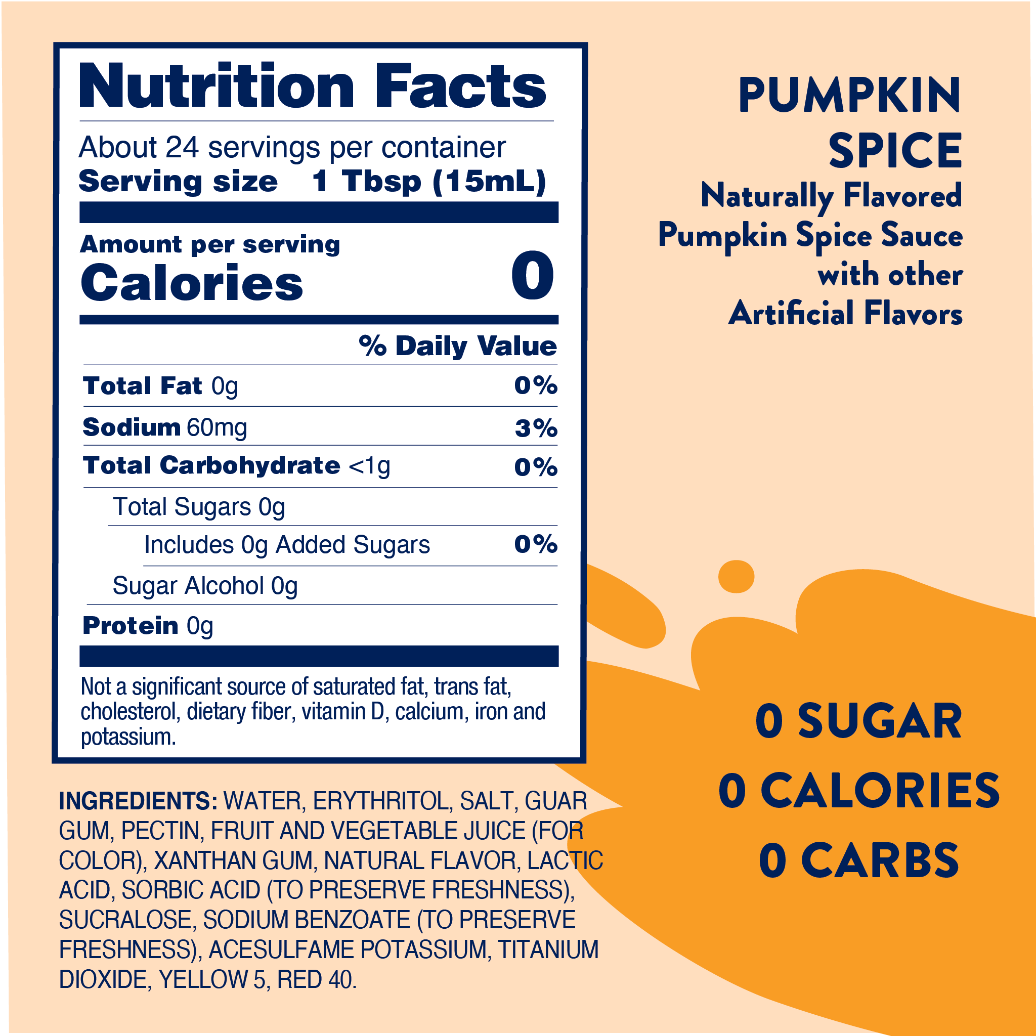 Sugar Free Pumpkin Spice Sauce - Skinny Mixes Sugar Free Pumpkin Spice Sauce - Skinny Mixes
