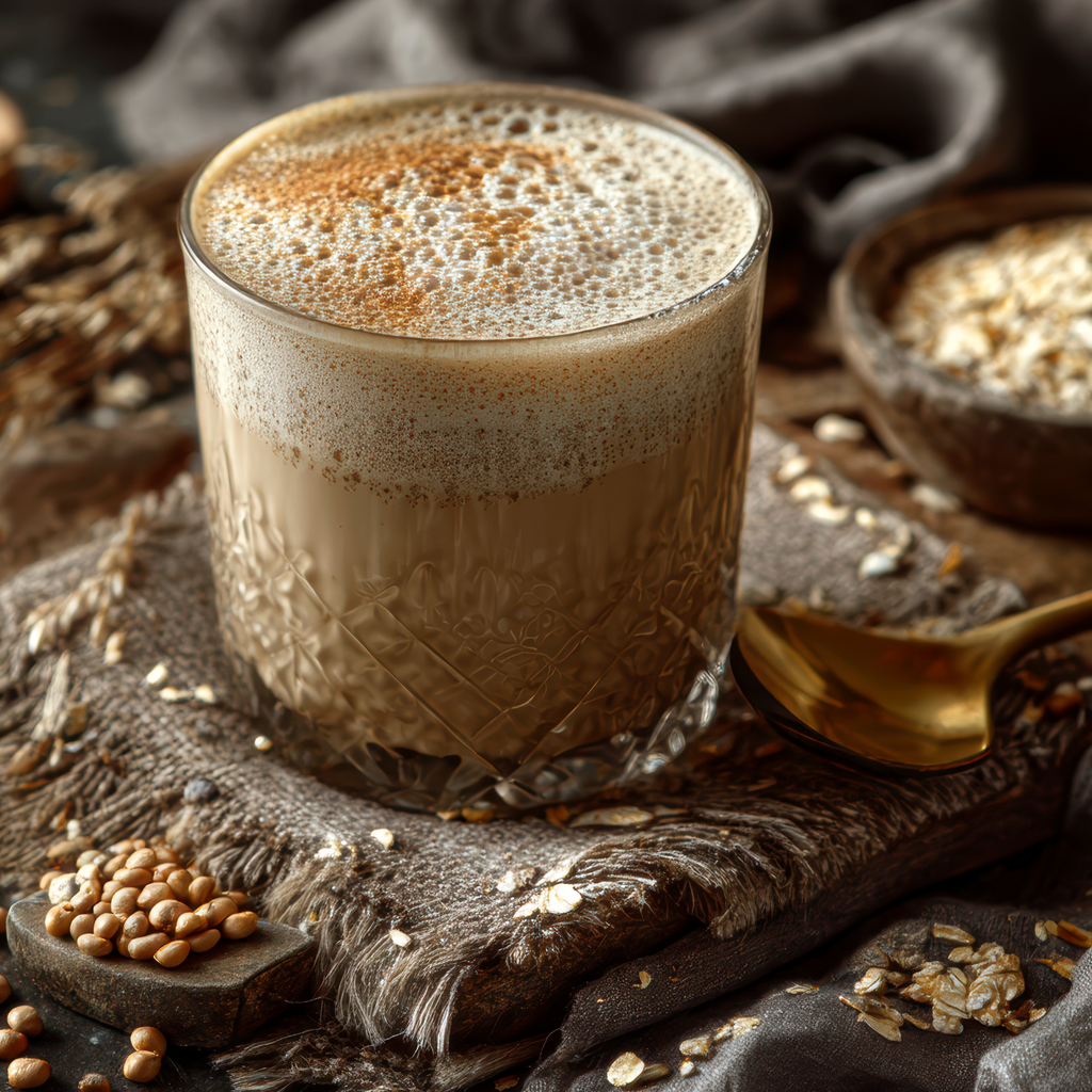 Dessert with pumpkin spice sauce drizzled on top