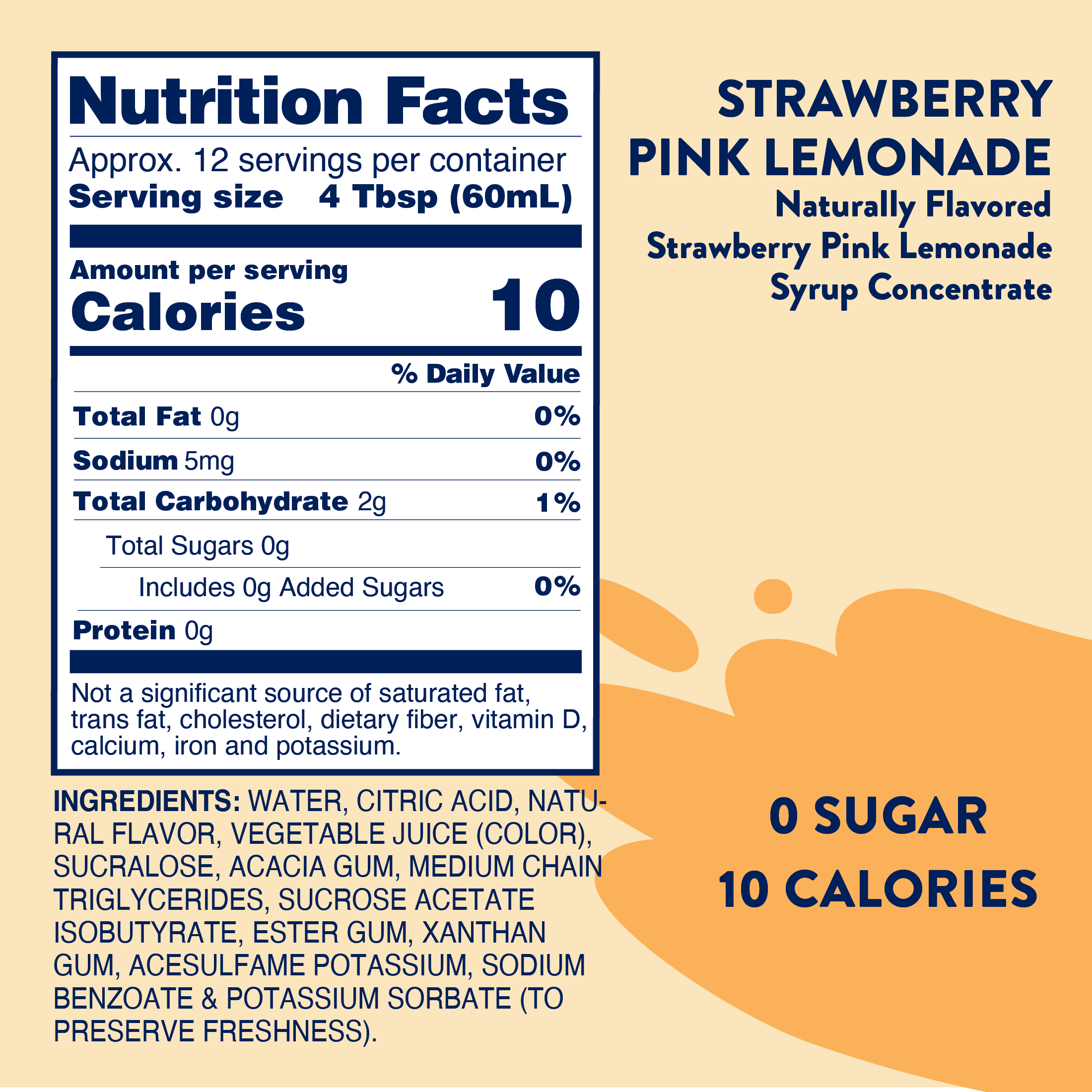 Sugar Free Strawberry Pink Lemonade Concentrate