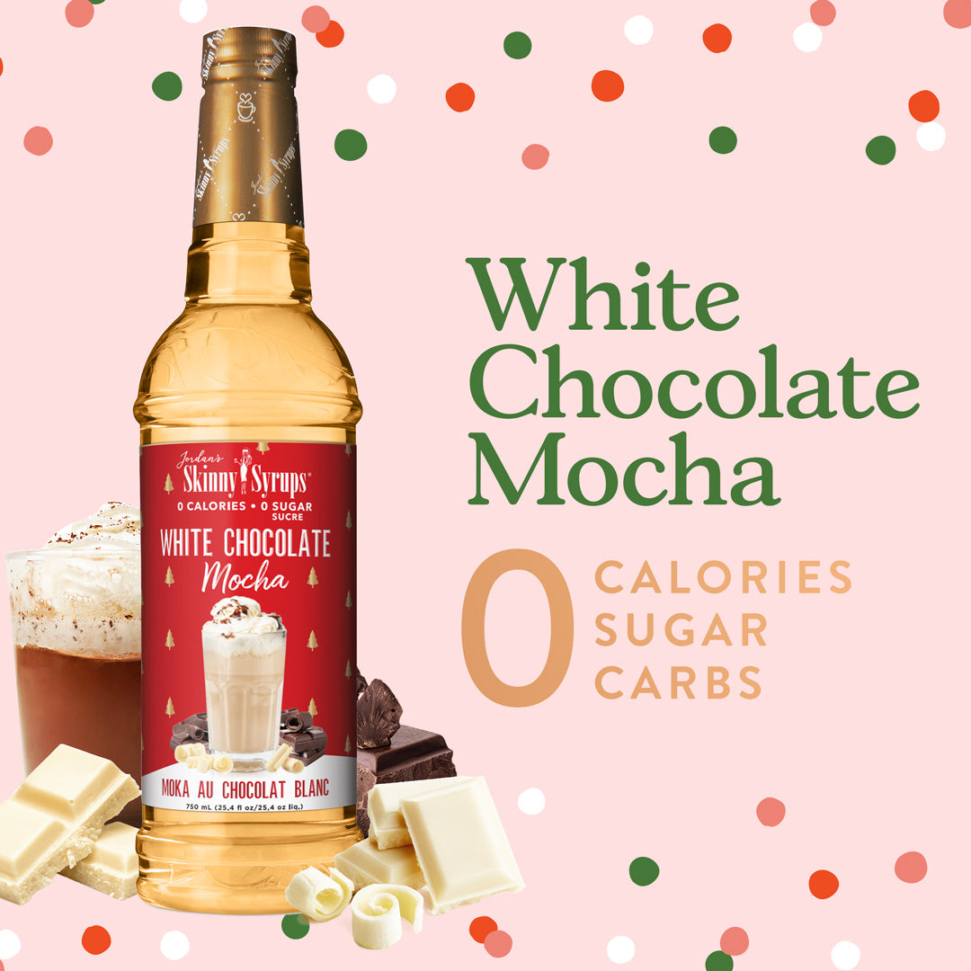 Sugar Free White Chocolate Mocha Syrup Holiday Edition - Skinny Mixes