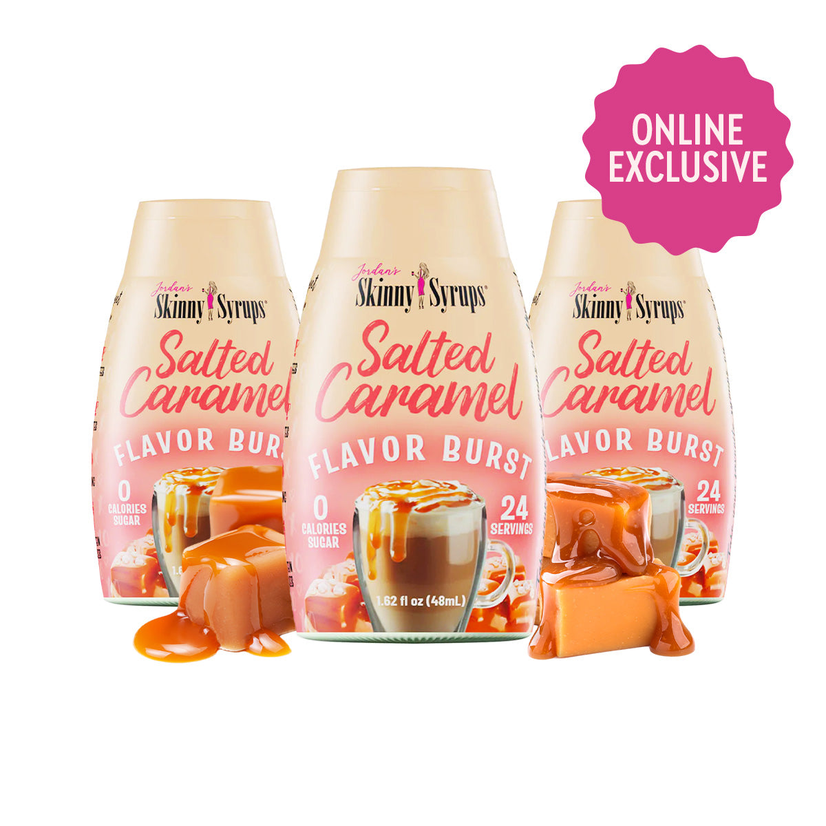 Skinny Syrups Salted Caramel Flavor Burst 3pk - Skinny Mixes