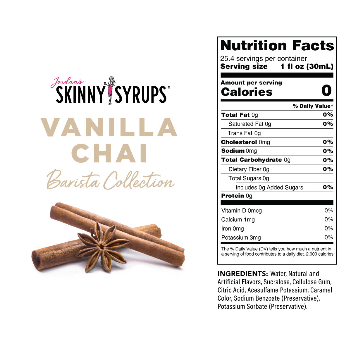 Sugar Free Vanilla Chai Syrup - Skinny Mixes