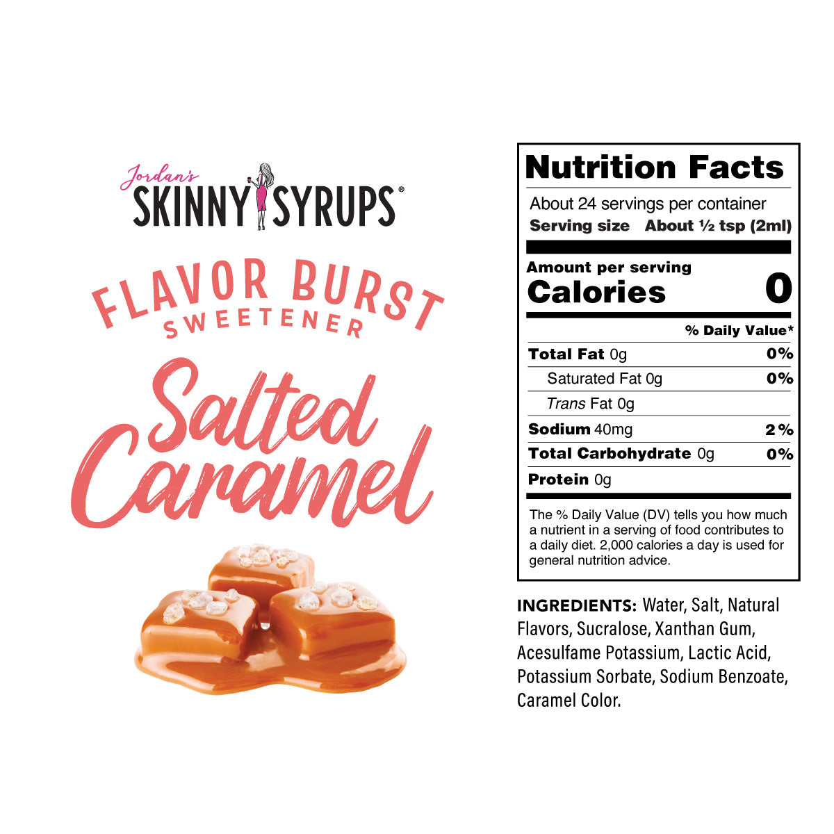 Skinny Syrups Salted Caramel Flavor Burst 3pk - Skinny Mixes