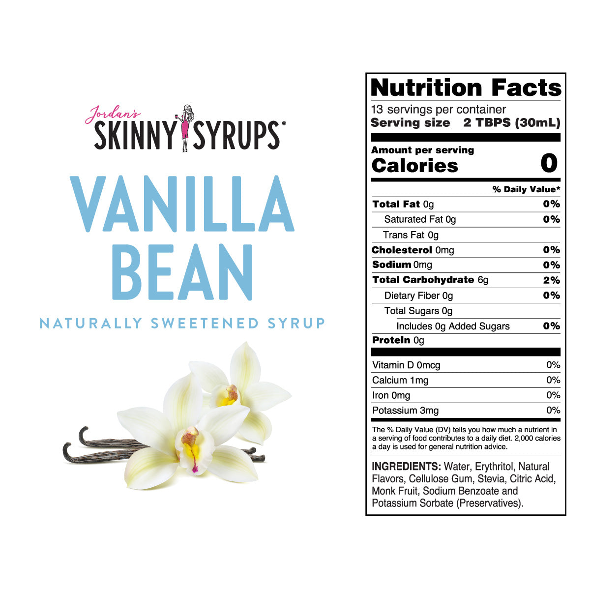 Naturally Sweetened Vanilla Bean Syrup - Skinny Mixes