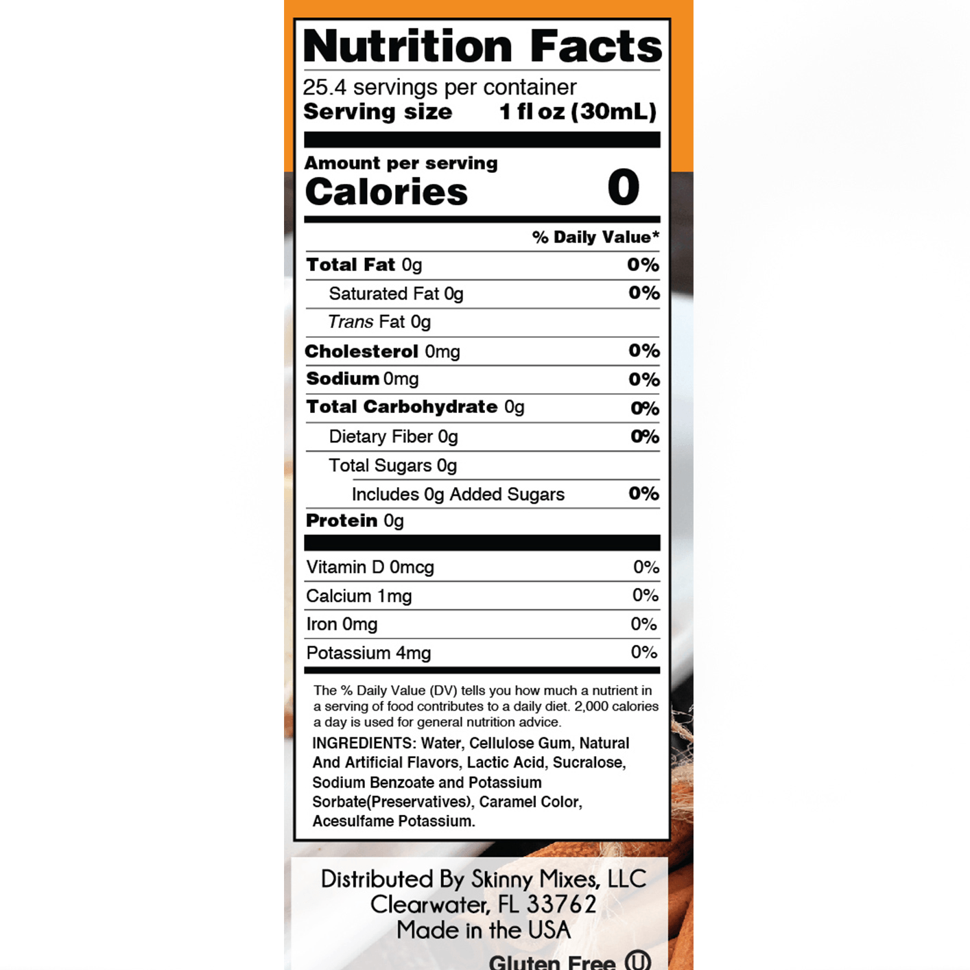 Sugar Free Pumpkin Cheesecake Syrup - Skinny Mixes