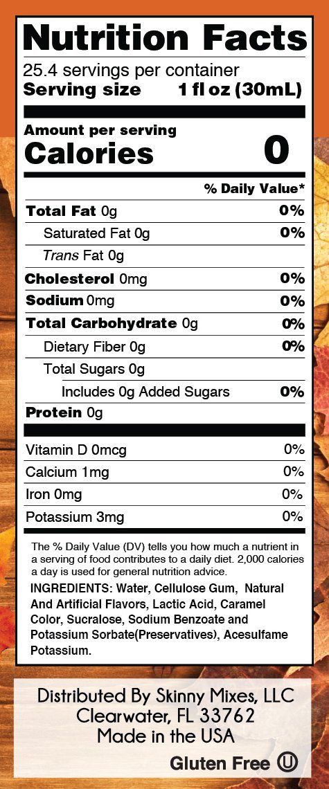Sugar Free Pumpkin Caramel Syrup - Skinny Mixes