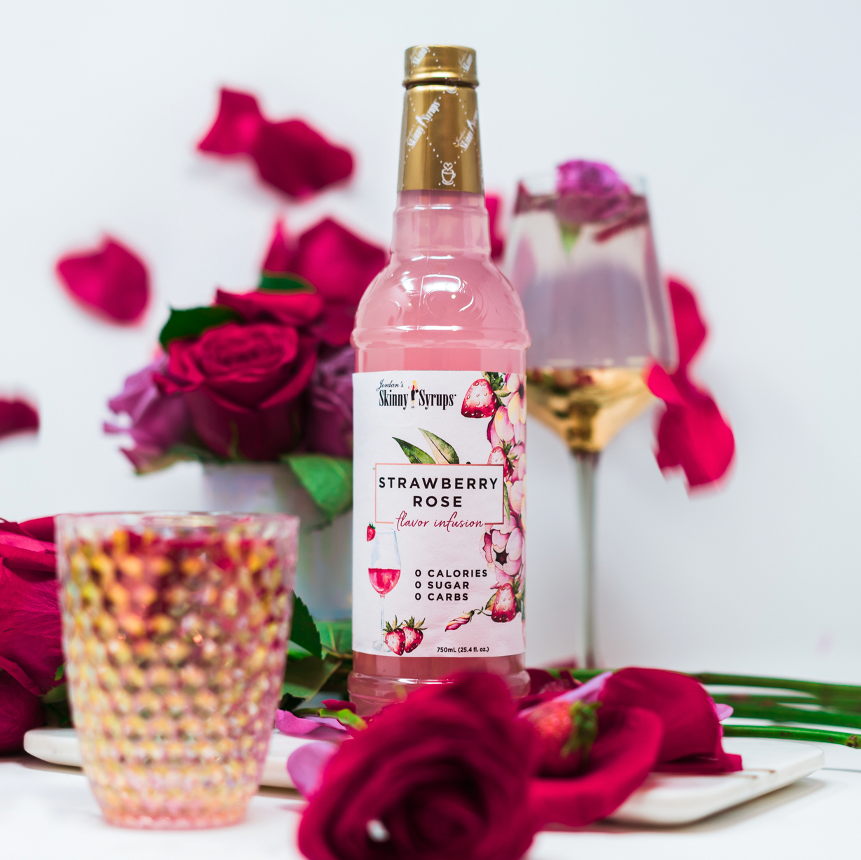 Sugar Free Strawberry Rose Syrup - Skinny Mixes