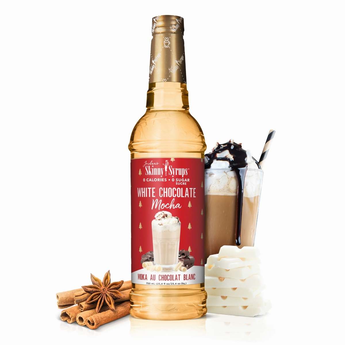 Sugar Free White Chocolate Mocha Syrup Holiday Edition - Skinny Mixes